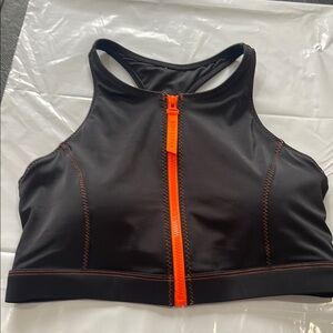 Fabletics Black and Orange Sports Bra